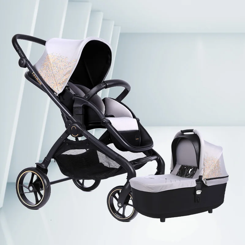 LUXMOM Коляска детская прогулочная коляски для ребенка,можно сложить,автокресло, стиль,.K92 - Цвет: Gray-2in1