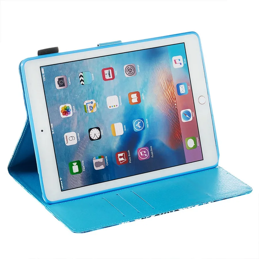 3D Кот Tigher печать из искусственной кожи чехол для Apple ipad 9,7 умный чехол для ipad Air 1 2 9,7 дюймов чехол для планшета+ пленка+ ручка