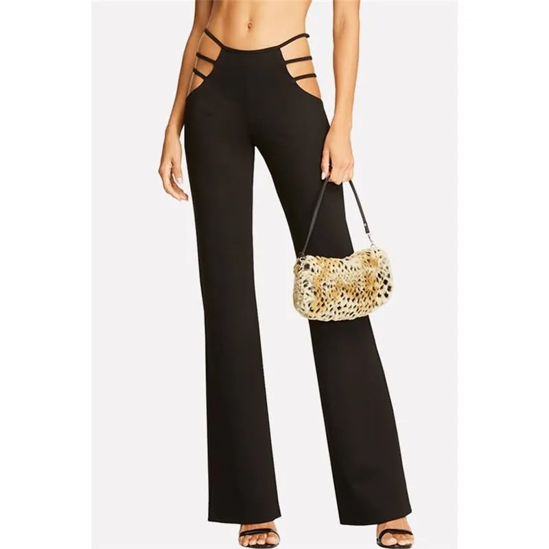

Women's Jogging Trousers, Solid Color, High-waisted, Tight-fitting Flared Pants, Sexy All-match Female Street Wear Sports Wear