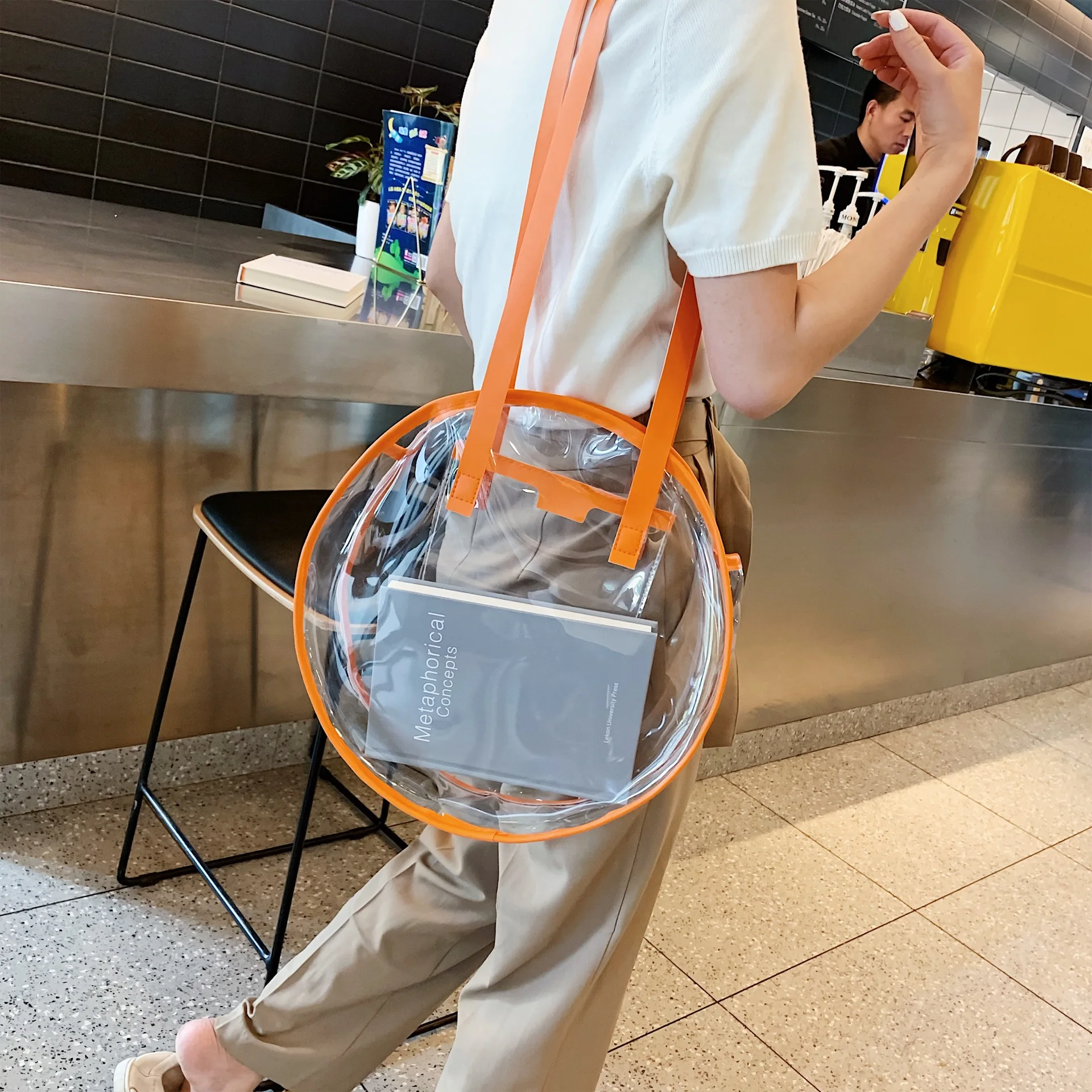 

2109 New Style Fashion Jelly Bag Women's Tennis Red Packet Transparent Ultra Large Capacity Shopping Bag PVC Shoulder Carry Bag