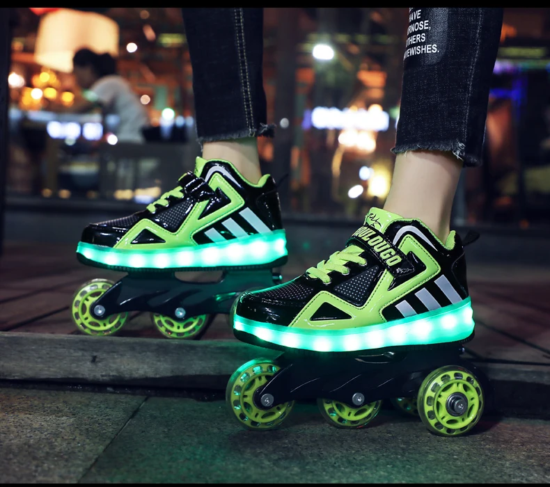 Heelys светильник на колесиках, обувь с роликами и подсветкой, Детские светящиеся кроссовки для мальчиков и девочек