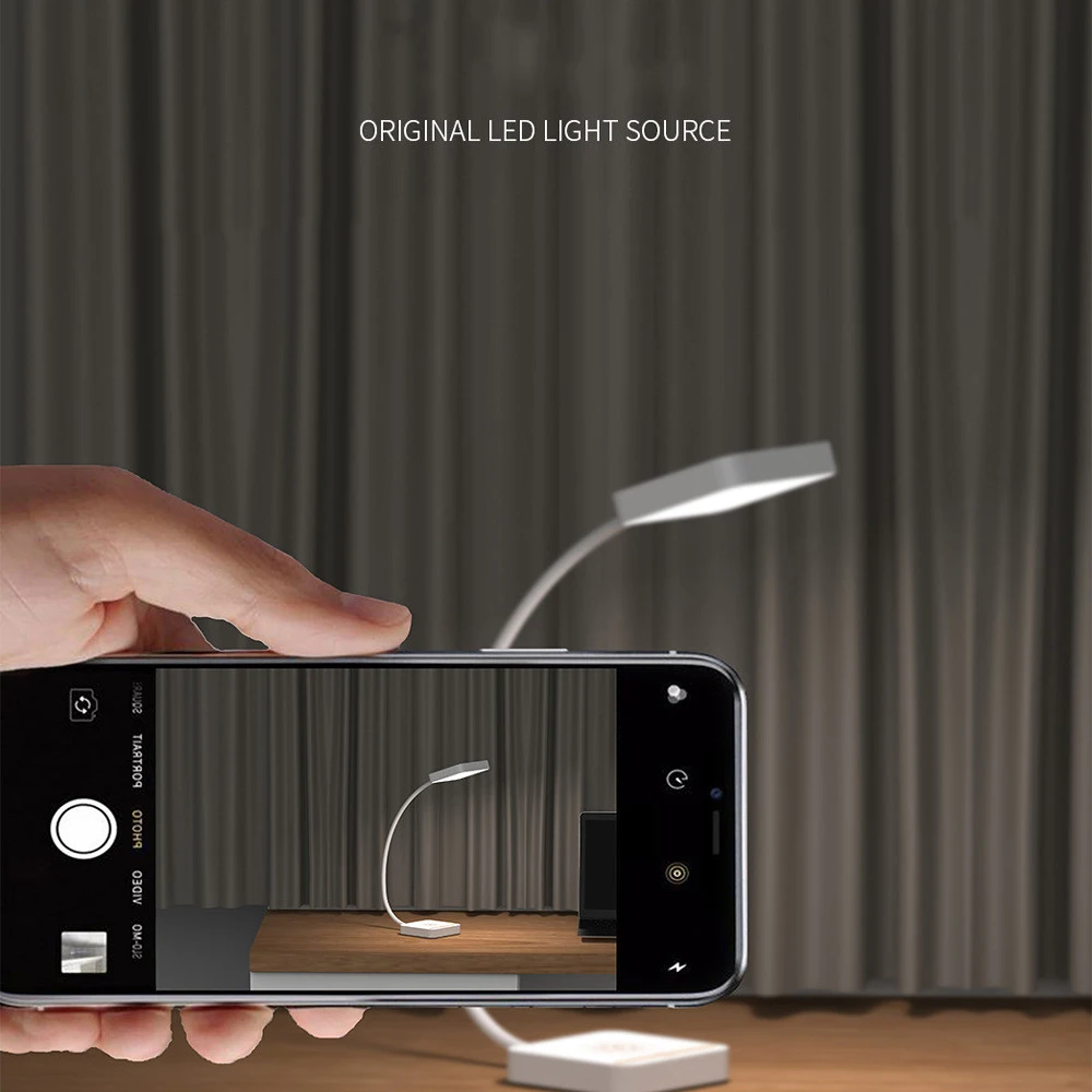 Светодиодная настольная лампа с питанием от USB, Smart Touch, Портативная Складная Настольная лампа, экологически чистые, силиконовые шланги, освещение для комнаты в общежитии 5 Вт