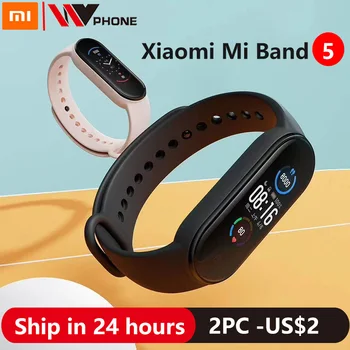 Xiaomi Mi Band 5 Smart Bracelet 4 Color AMOLED Screen Miband 5 Smartband Fitness Traker Bluetooth Sport Waterproof Smart Band