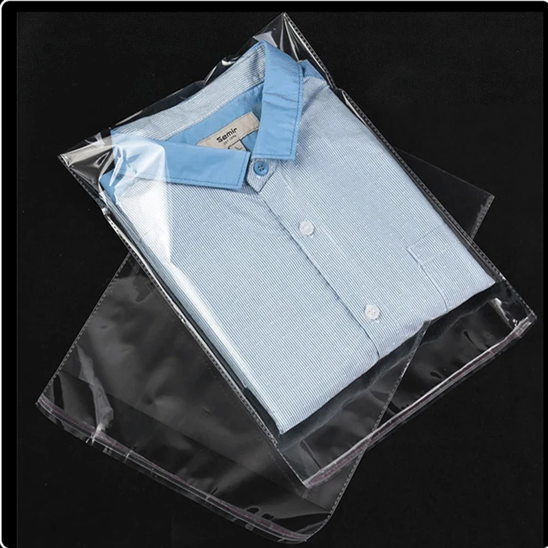 

100PCS NEW design garment packaging bag Clear OPP bag transparent self-adhesive sealed plastic bags 35*40cm-35*90cm