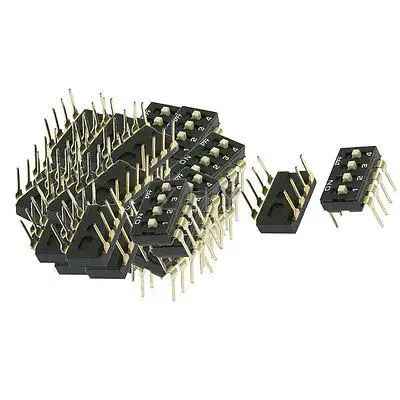 

40 Pcs 2.54mm Pitch 4 Positions Slide Type DIP Switches