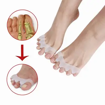 

1 Pair Silicone Bunion Corrector Toe Straightener Spreader Separator Protector Hallux Spreader Pedicure Foot Care Pedicure Tool