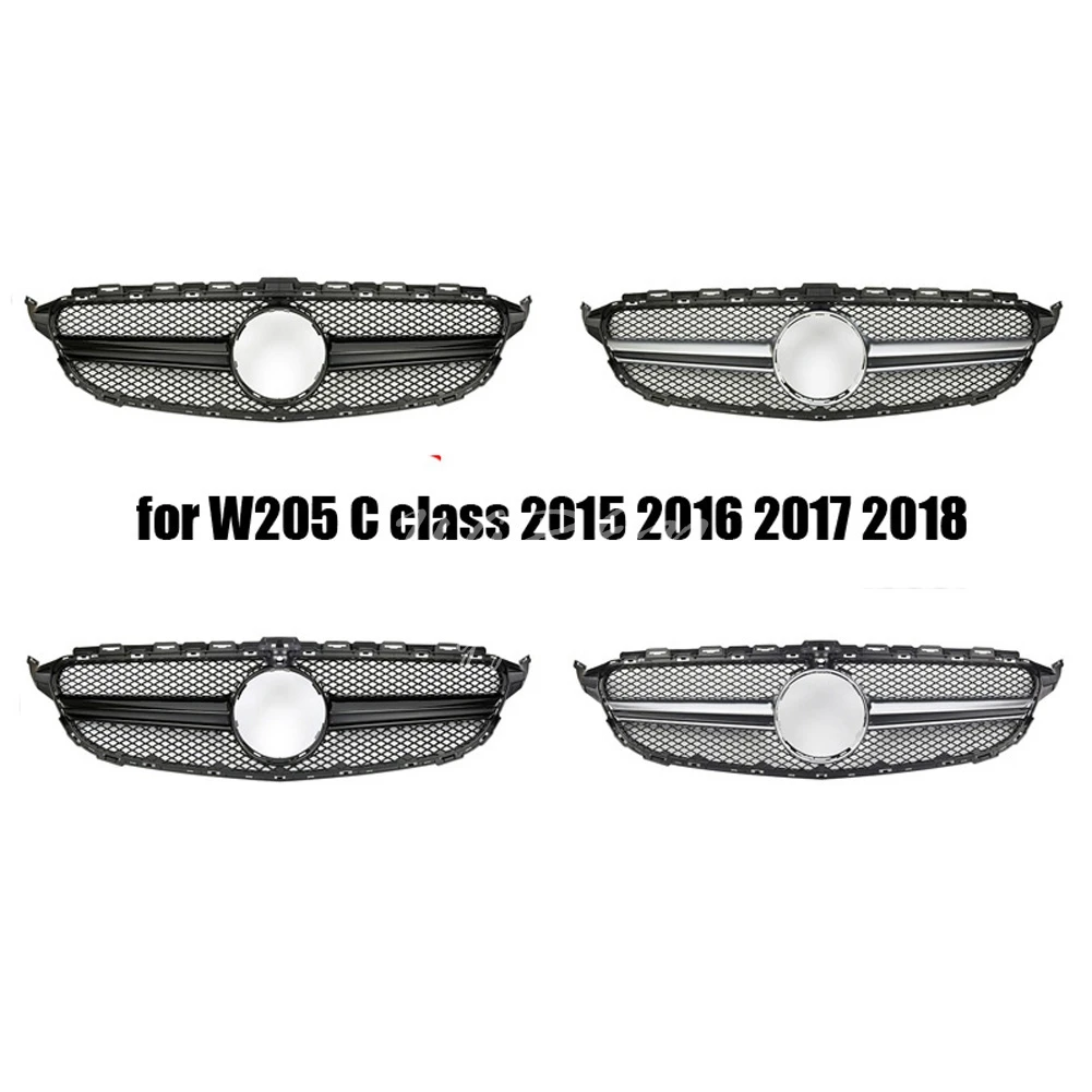 14 видов ABS автомобиль стильный вид решетка гриль для- Mercedes Benz W205 C200 C300 C350