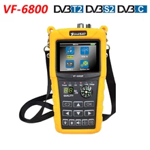 VF-6800 DVB-T2 DVB-S2 DVB-C localizador de satélite 2000ma bateria mpeg4 sat finder meter 2.4 polegada lcd dvb-t DVB-S hd digital satfinder