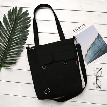

Soft Canvas Bag Tote Bag Book Bag Large Capacity Women Shopping Bag Casual Hasp Ladies One Shoulder Tote Bags Simple Durable