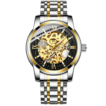 

HAIQIN New Men's Watch Automatic Mechanical Wristwatch Mens Hollow Tourbillon Steel Watch Male Business Clock Relogio Masculino