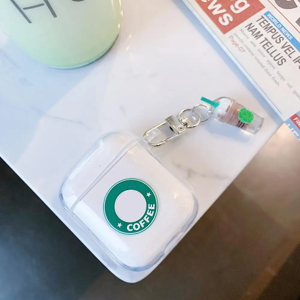 

Cute Coffee Cola water Pendant For Apple AirPods 2&1 Soft TPU Charging Decorative Wireless Bluetooth Earphone Case