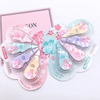 

4Pcs/Set Cute Cartoon Tape 5mm*3m Kawaii Cherry Correction Tape School Writing Corrector Tools Office Supplies Korean Stationery