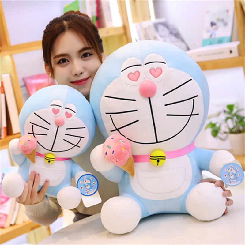Hot Sale Cartoon Anime Doraemon Doraemon Plush Toy Stuffed Animal Doll Ice Cream Doraemon Pillow Decoration Doll Cushion Gift
