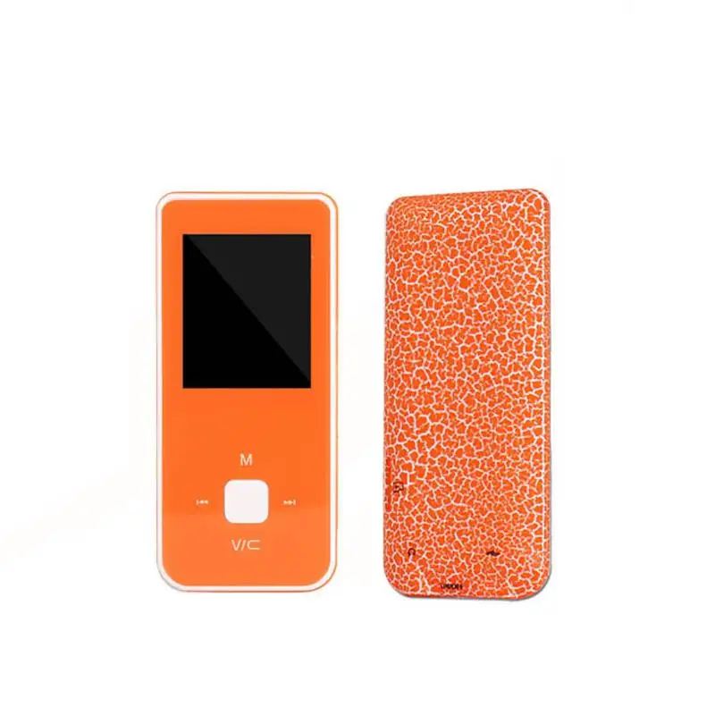 Оранжевый Portable MP3 Player Button Ultra thin MP3 Music Player 1.8 Inch Mini MP3 Music Player Support TF Card FM Radio E-book - Цвет: Оранжевый