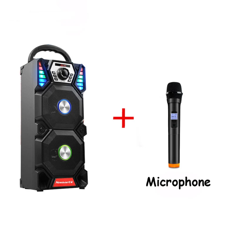 with mic SOCOBEZ открытый квадратный танцевальный аудио большой мощности небольшой портативный беспроводной bluetooth тяжелый сабвуфер динамик двойной динамик overweig - Color: with mic