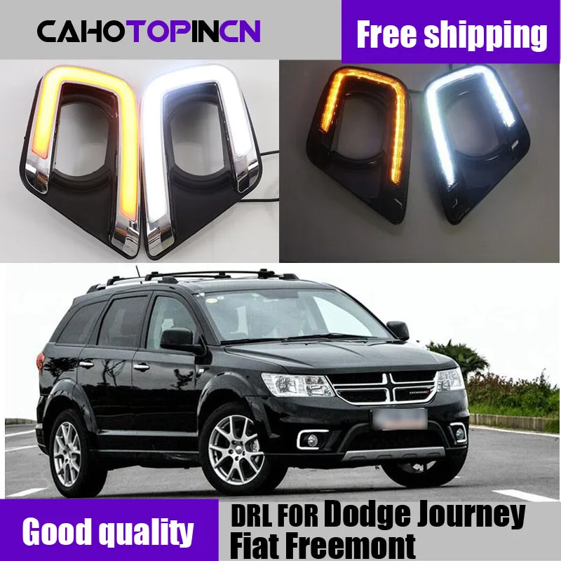 1 пара DRL для Dodge Journey Fiat Freemon светодиодный DRL дневные ходовые огни Дневные Противотуманные фары с поворотным сигналом