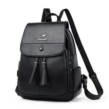 

Fashion Women Leather Backpack High Capacity Knapsack Girls Large Capacity Shoulder Travel Bag Casual Bookbags Rucksack Mochila