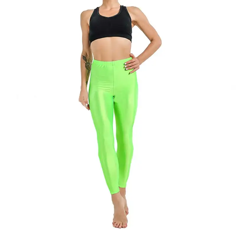 zyia leggings Women 1PC Popular Trousers Leggings Large Size Solid Color Pant For Girl Casual Elastic Fluorescent Spandex Shiny 2020 New lululemon align leggings