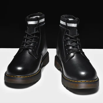 

Casual Men Boots Martens Man Leather Shoes Ankle Boots Doc Cowboy Waterproof Motorcycle Casual Coturno Botas Hombre Couple Shoes