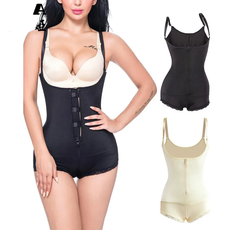 

body shaper Cross border fat burning body rubber corset hip zipper bodysuit shaper wear body suit