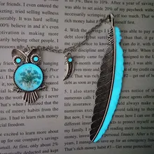 Ретро милые светящиеся Животные Сова перо дизайн металлическая Закладка Винтаж Bookarks для студентов красивый подарок