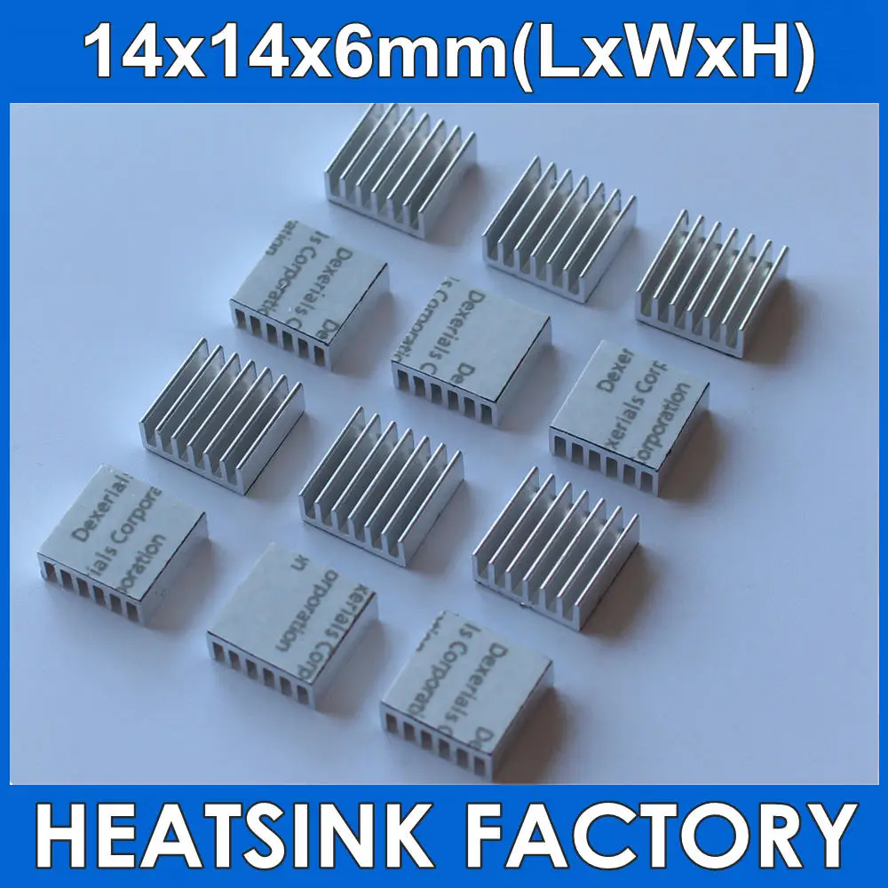 Dissipador de Calor de Alumínio Chipconjunto de Dissipador de Calor com Fita Térmica Condutora 14x14x6 mm com 10 Peças - Imagem 3