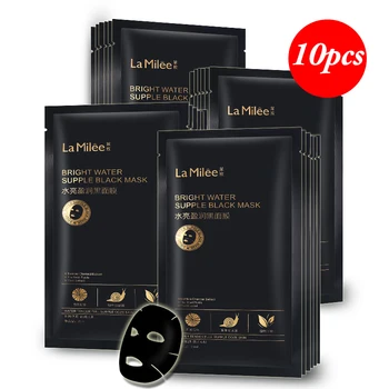

LAMILEE Water embellish tender Black mask Bamboo charcoal clean It moisturizing Moisturizing facial mask face massage 10pcs bulk