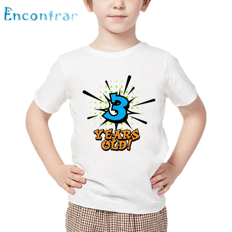 Детская летняя белая футболка с номером 1 5 HKP2434|Тройники| |