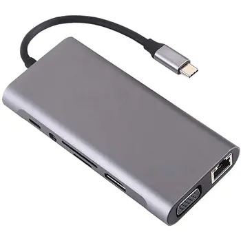 

11-In-1 Usb Type-C Hub For Macbook With Ethernet High-Speed Transmission 4K Hd Mini Pd Multi-Function Type-C Hub