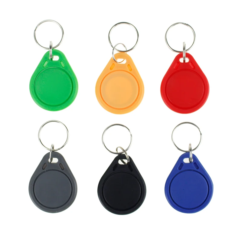 10Pcs RFID Keytags Mifare 13.56MHz 14443A M1 S50 Small Smart IC Key Ring Tag Keyfob Token Nfc Access Control Keycard card reader keypad