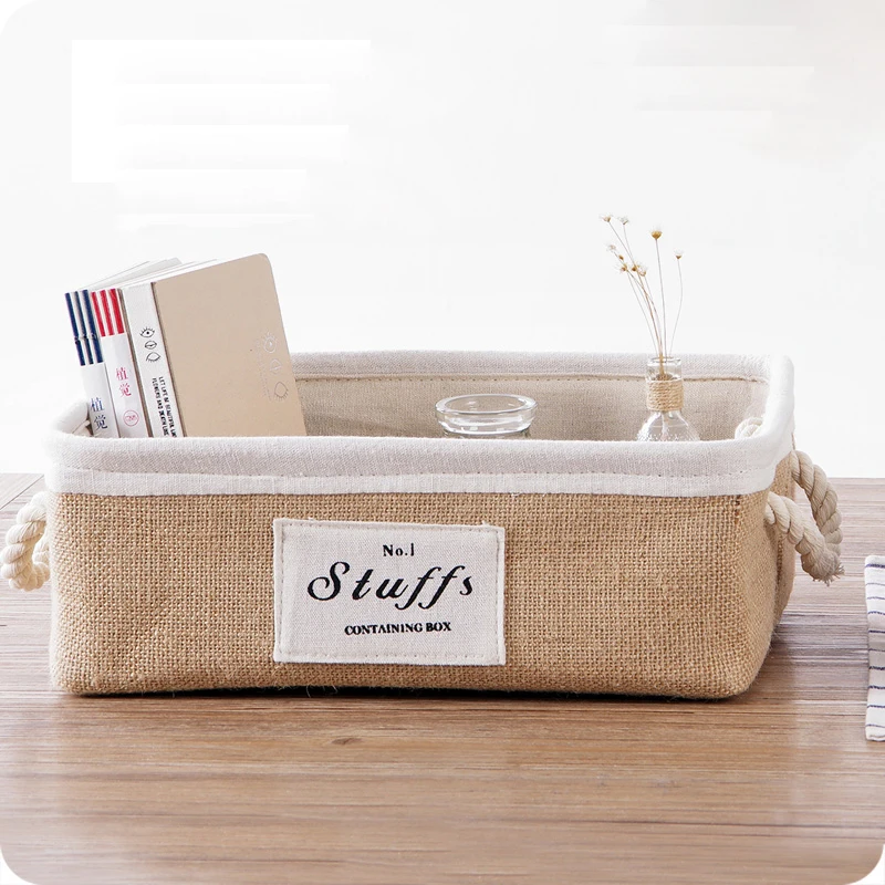 

Storage Basket Cloth Art Desktop Debris Storage Bags Creative Double-Sided Cloth Hanging Bags Rectangular Basket Finishing