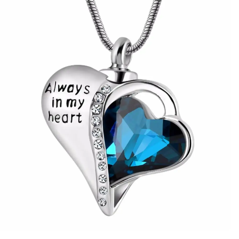 Heart Urn Necklaces For Ashes Always In My Heart Memorial Cremation