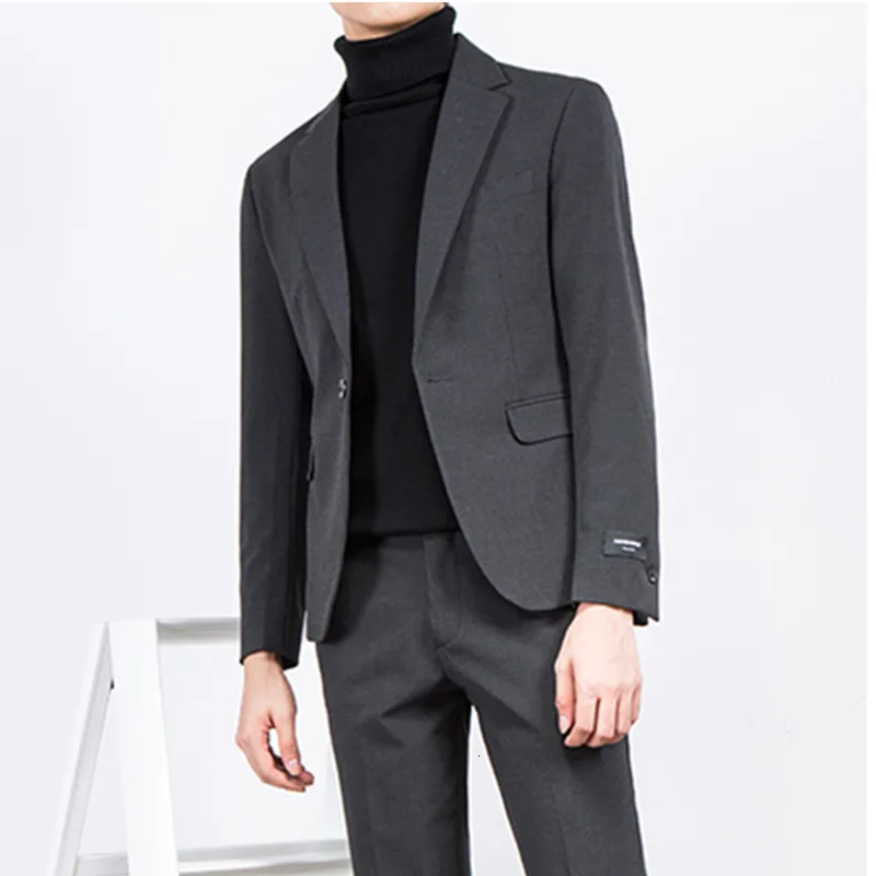 EWQ/костюм для мужчин пальто свободного кроя самосовершенствования прилива костюмы для маленьких куртка; сезон весна; модная новинка Smart Повседневное мужские Костюмы 9Y0061 - Цвет: Dark grey suit coat