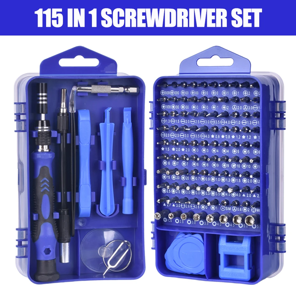 KINDLOV 112 in 1 Screwdriver Set of Screw Driver Bit Set Multi-function Precision Mobile Phone Repair Device Hand Tools Torx Hex