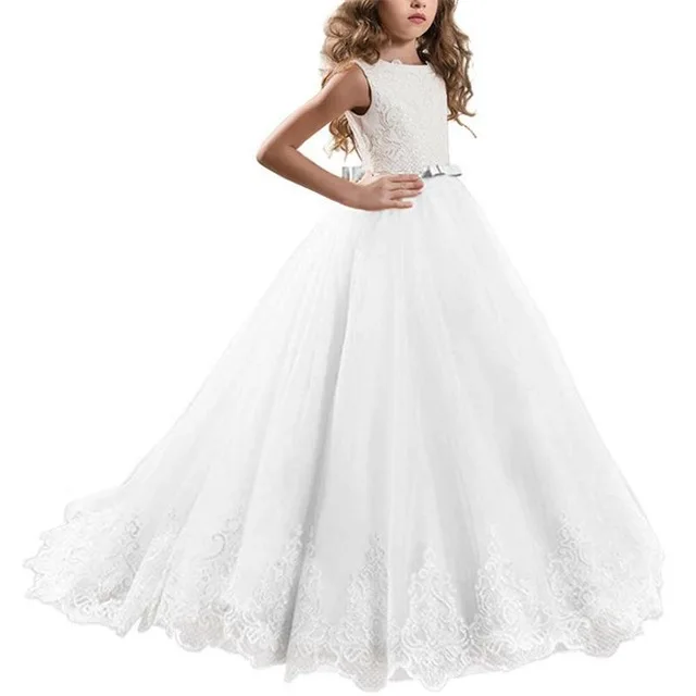 Teenager Bridesmaid Dress For Girls Kids Dresses Children Princess Dress Pageant Girl Party Dress 10 12 Years Dropshipping - Цвет: White