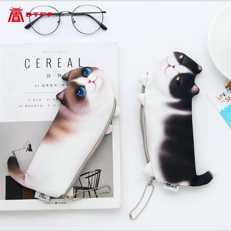 

Cat PencilCase Pen Bag Cute Pencil Pouch Student supplies boy girl creative cute cat pencil bag printing