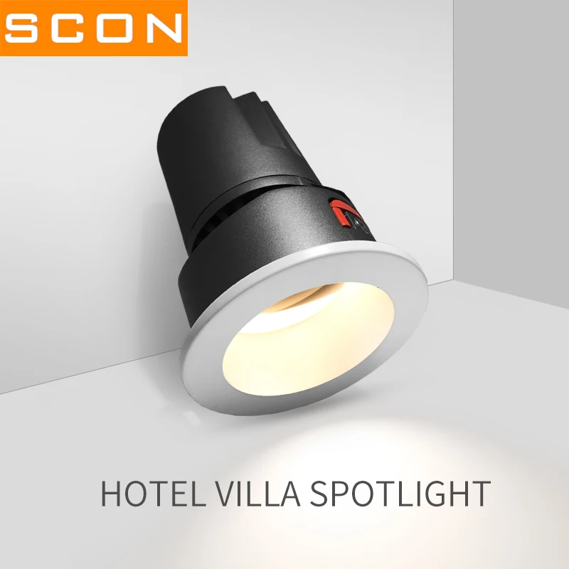 

SCON narrow trim ceiling embedded left and right 60 degree adjustable spotlight area lighting