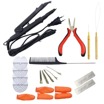 

NEW-Dedicated Thermostat Hair Extension Hair Extension Seamless Heating Control Flat Plate Fusion Hair Extension Tool Kit Kerati
