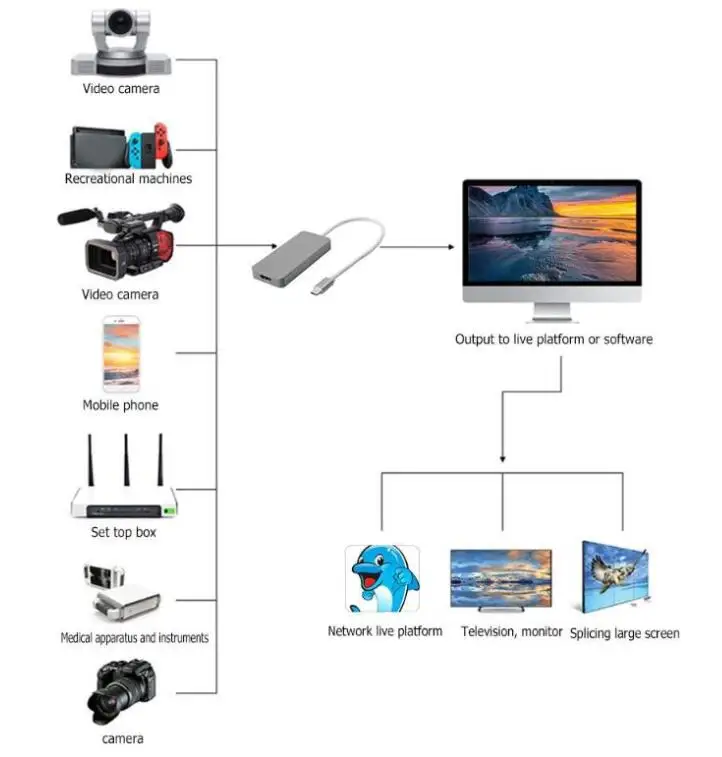 Ezcap 1080P Full HD видео рекордер 265C HDMI to TYPE C видео Захват карты устройство для Windows Mac Linux Поддержка прямой потоковой передачи