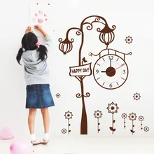 Lasmi-11 коричневый Творческий Дерево гостиная настенные часы клейкая бумага гостиная настенное украшение, настенное клейкая бумага