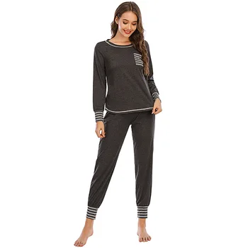 

Pajamas Set Women's Long Sleeve Sleepwear with Long Pants with Pockets Soft Loungewear Pj Set S-XXL Sleep Set Pjs for Women Sets