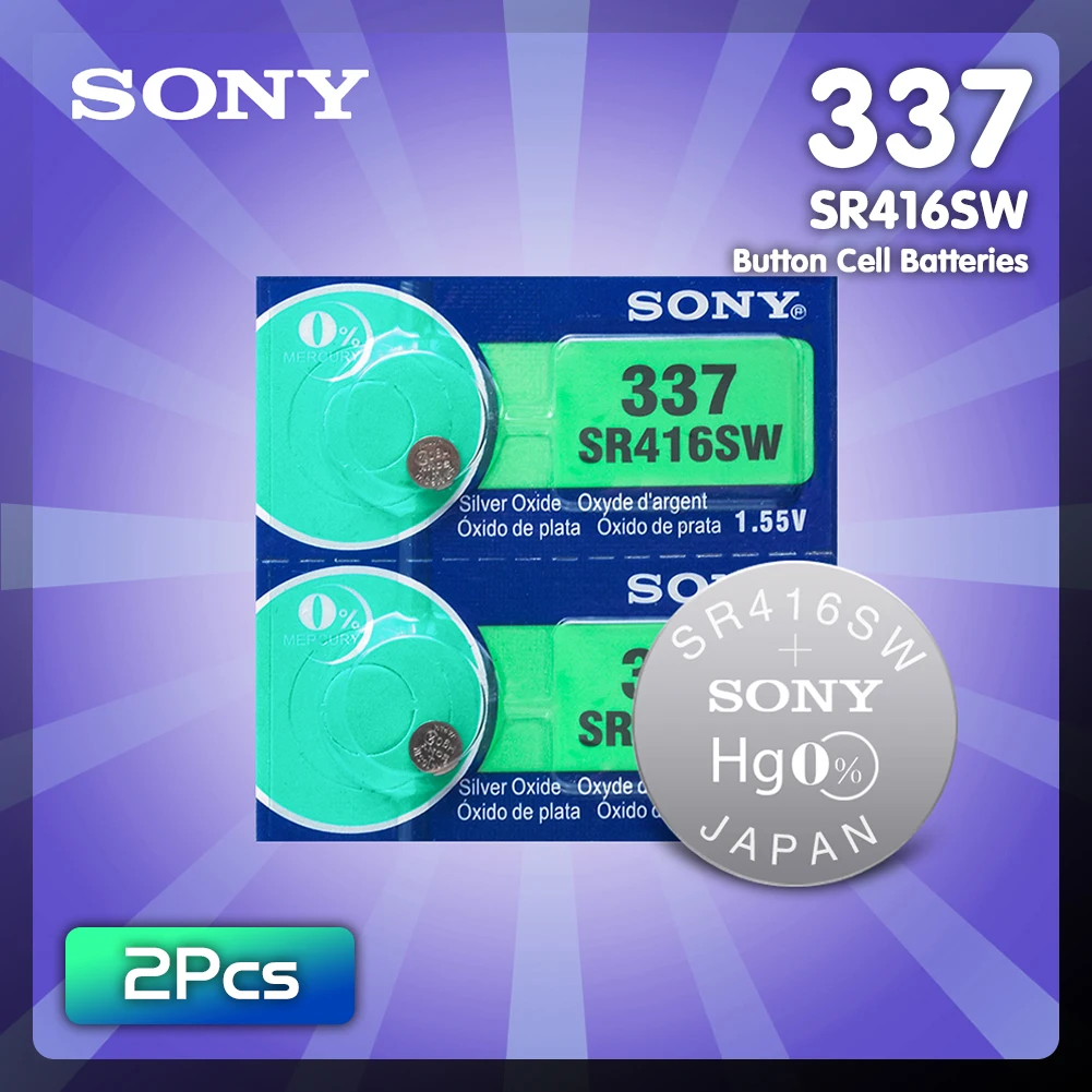 Батарейка для часов Sony 1 55 SR416SW 2 шт./лот оригинальная 337 в из оксида серебра