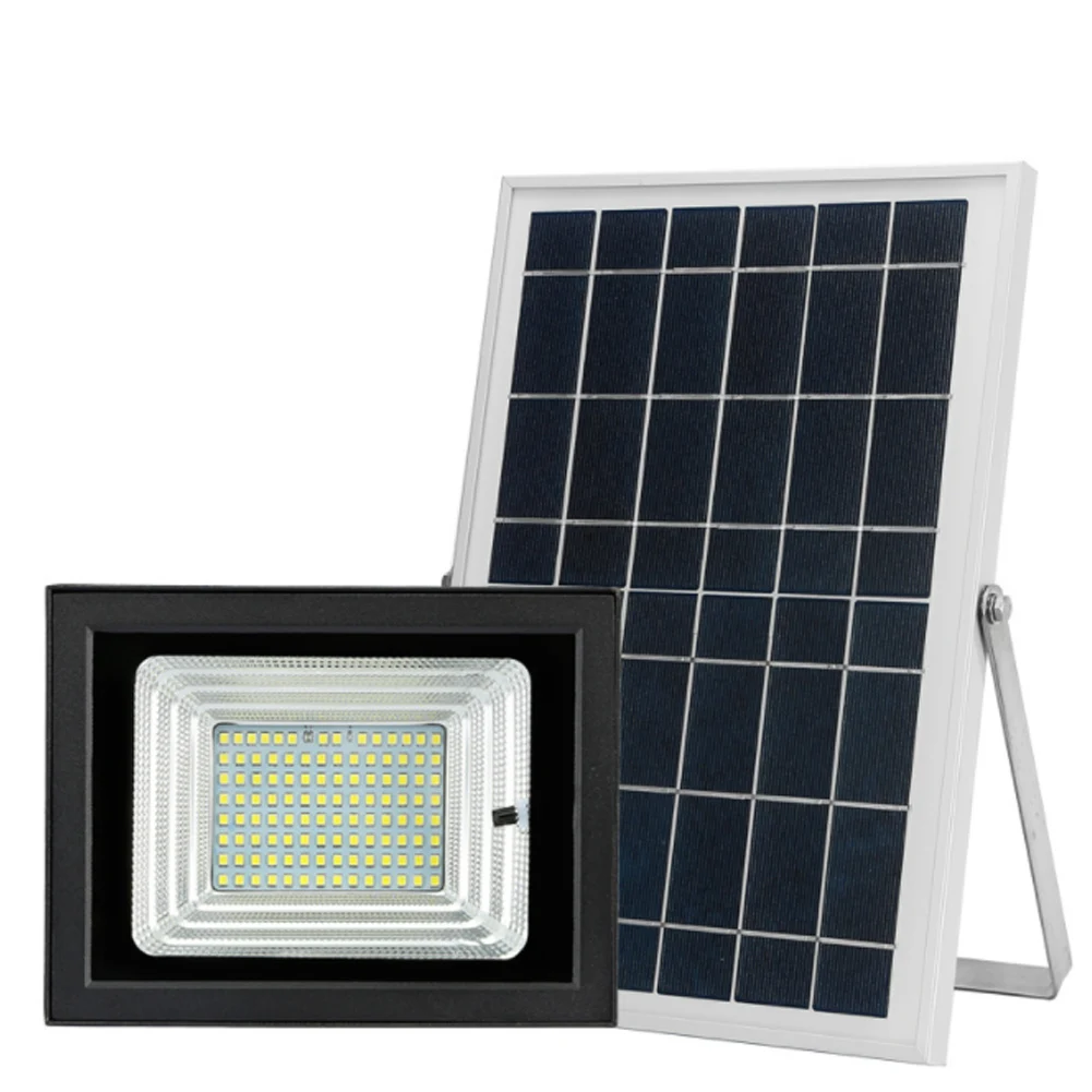 

100W Outdoor LED Solar Wall Light With Solar Panel Remote Control Djustable Timer Garden Courtyard Waterproof Lamp Floodlight