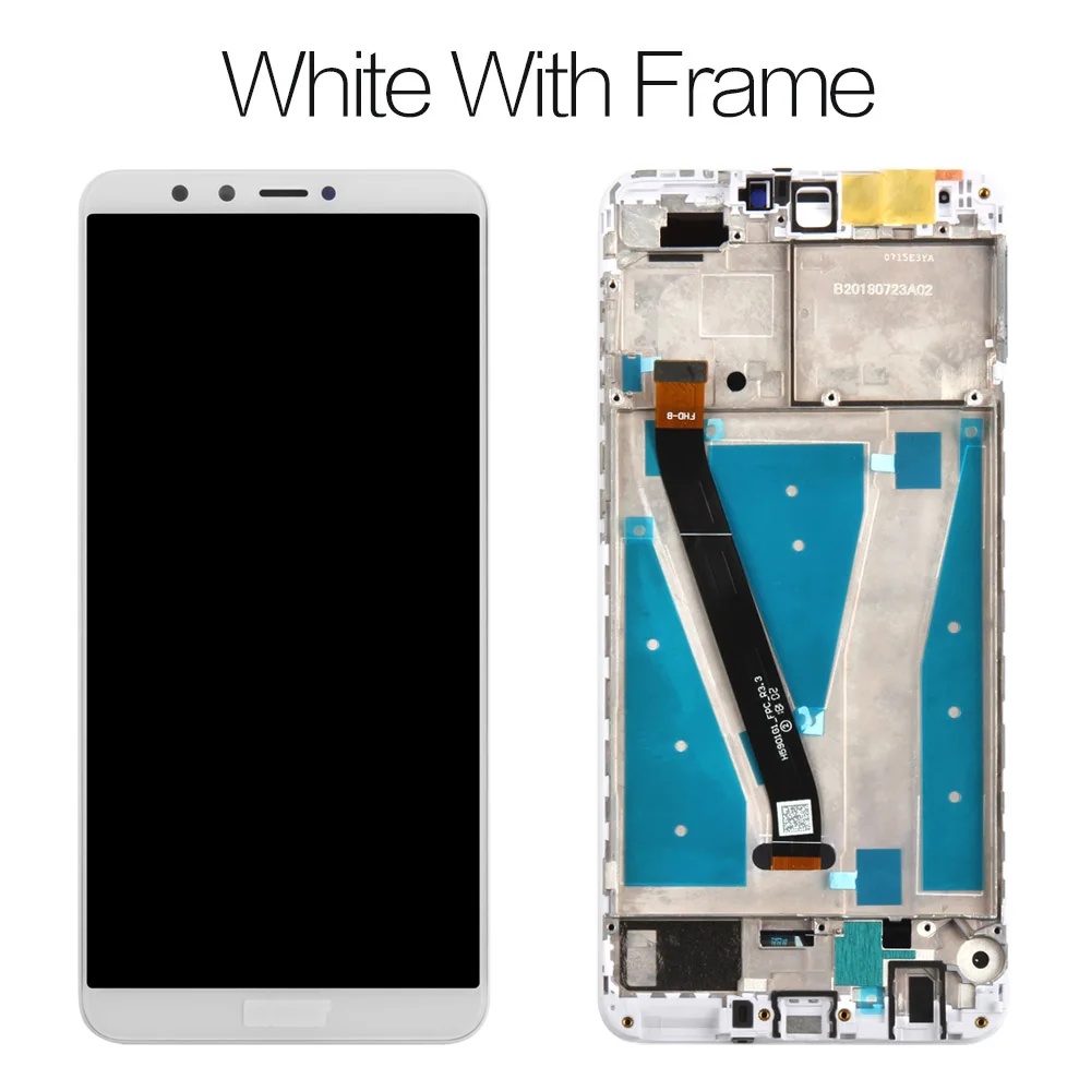 Для huawei Y9 ЖК-дисплей кодирующий преобразователь сенсорного экрана в сборе FLA L22 LX2 LX1 экран для huawei Y9 Замена ЖК-рамки - Цвет: White with Frame