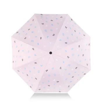 

Black Coating Ladies Folding Umbrella Cute Rain And Sun Mini Uv Protection Pocket Umbrellas 3 Fold Paraguas Rain Gear MM60YS