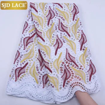 

SJD LACE latest swiss voile lace 2020 african lace fabric white nigerian lace fabrics for wedding tissu african broderie 1887B