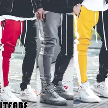 Модные новые уличные спортивные брюки для мужчин повседневная спортивная одежда брюки на молнии модные мужские спортивные брюки в стиле хип-хоп