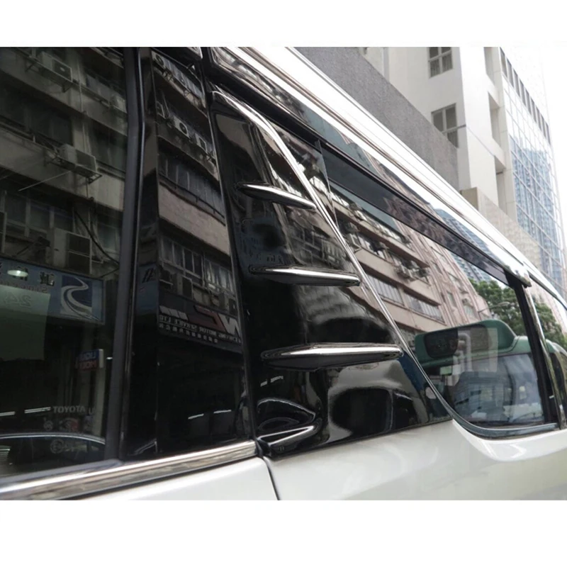 ABS пианино черный столб крышка отделка окна отделка стикеры аксессуары для Toyota Alphard Vellfire