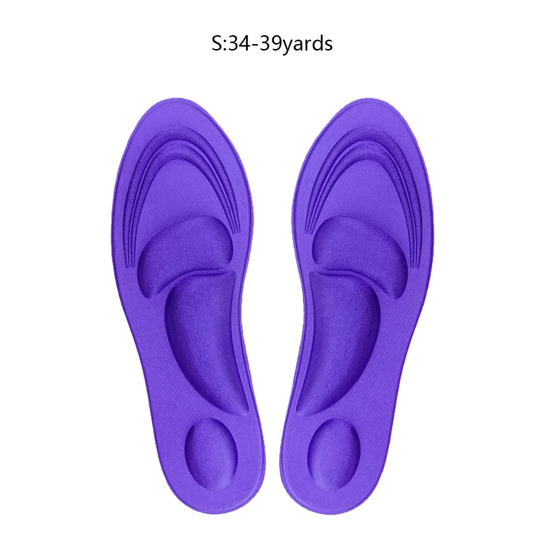 Purple S 1 пара 4D orthotic стелька супинатор ортопедический стельки для обуви плоские ноги уход за подошвой обуви ортопедические подушки - Цвет: Purple S