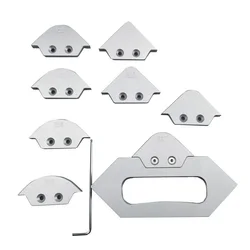 Gabarit de meulage de rayon pour le travail du bois, outil de coupe, coin antirouille Table routeur, chanfrein outil de gabarit rapide 8 pièces 